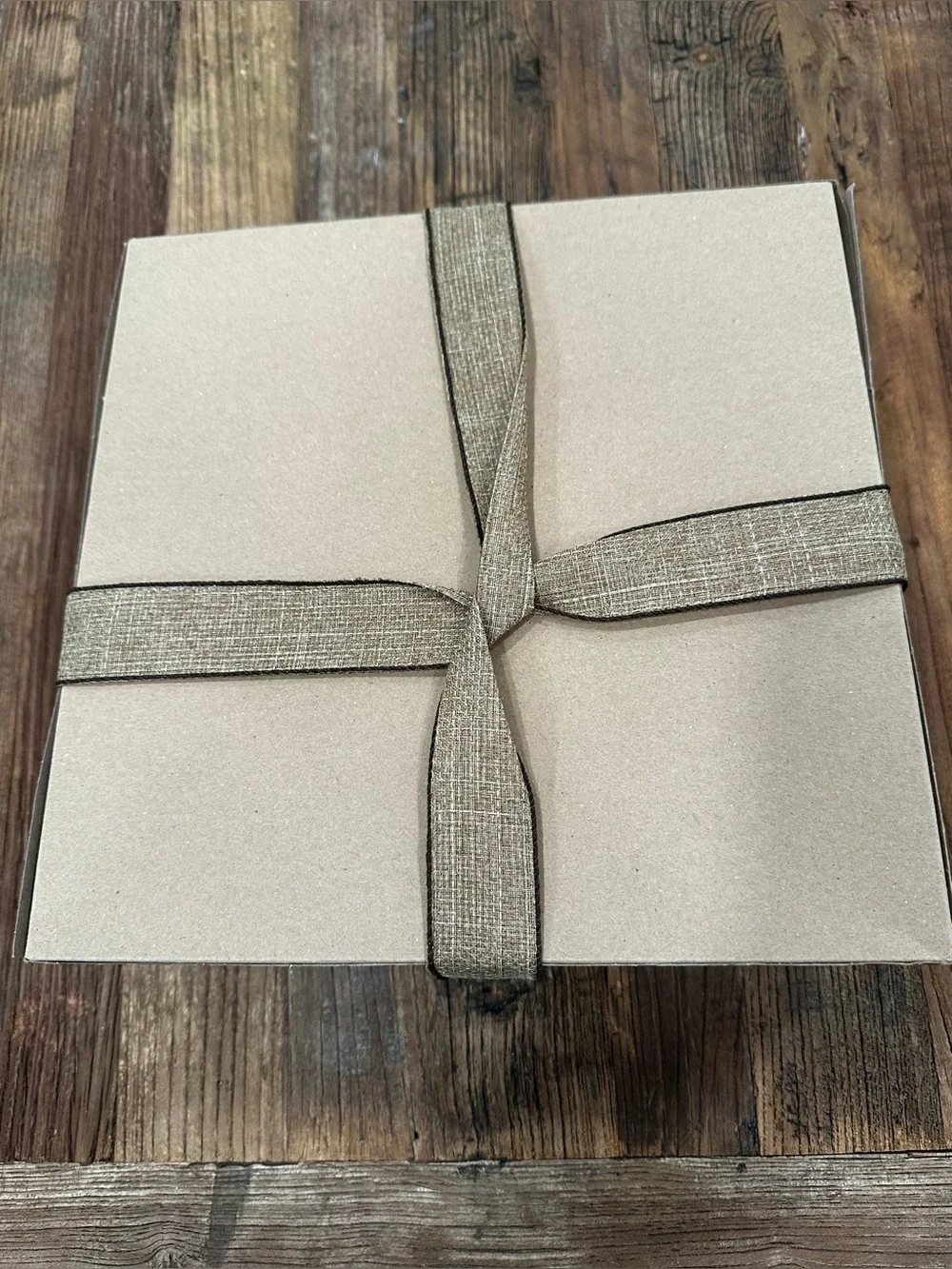 Festive 'Fa La La' Holiday Gift Box with Burlap Ribbon - Red & Green